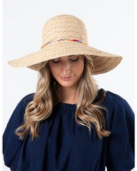 Straw Hat Natural Raffia Bow