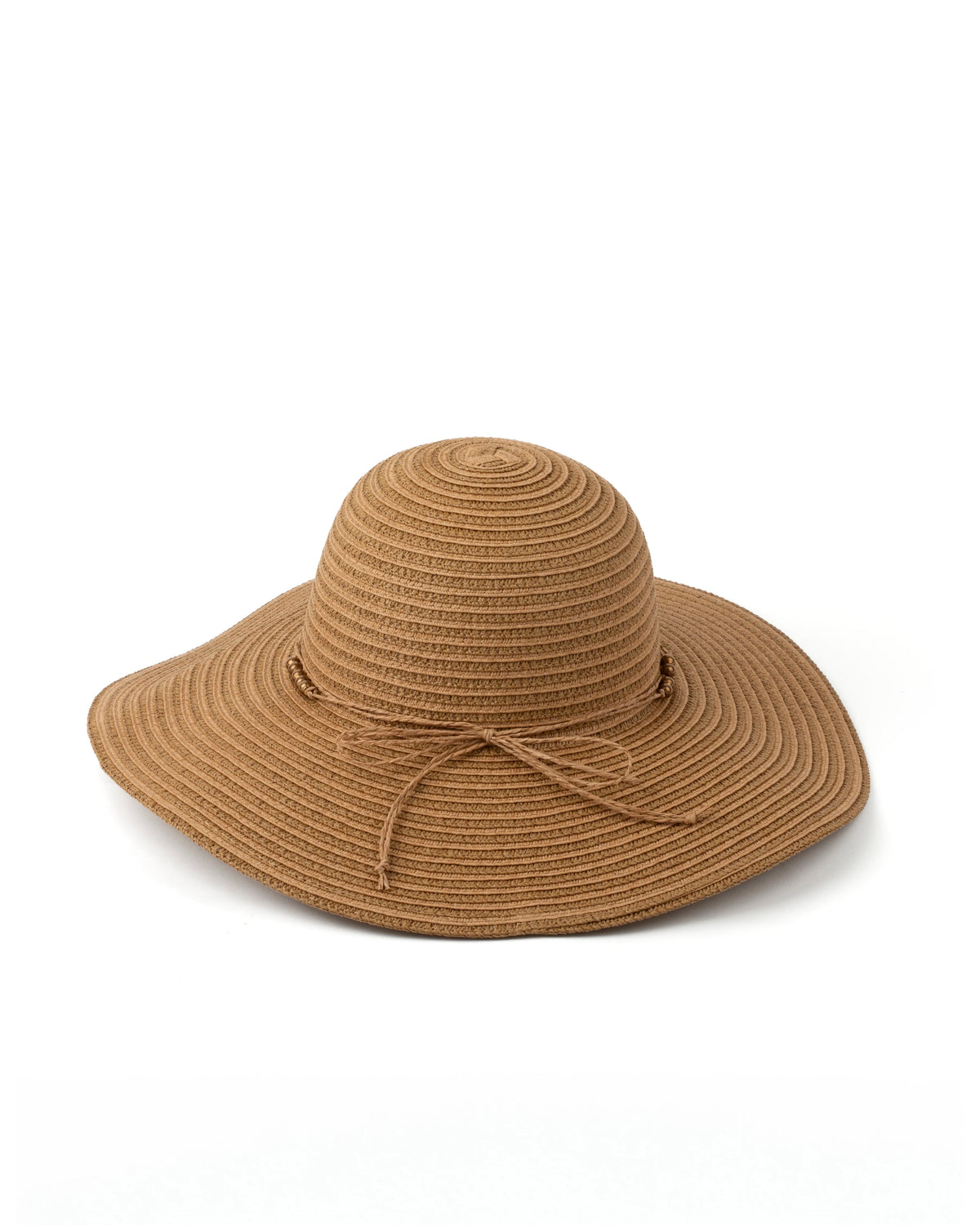 Straw Hat Raffia Bow and Beads