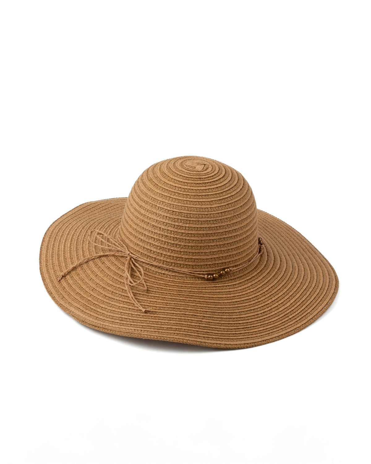 Straw Hat Raffia Bow and Beads