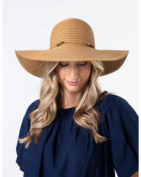 Straw Hat Raffia Bow and Beads