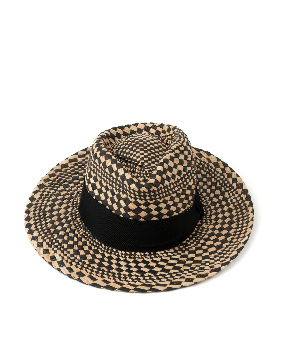 Straw Hat Diamond Check Black