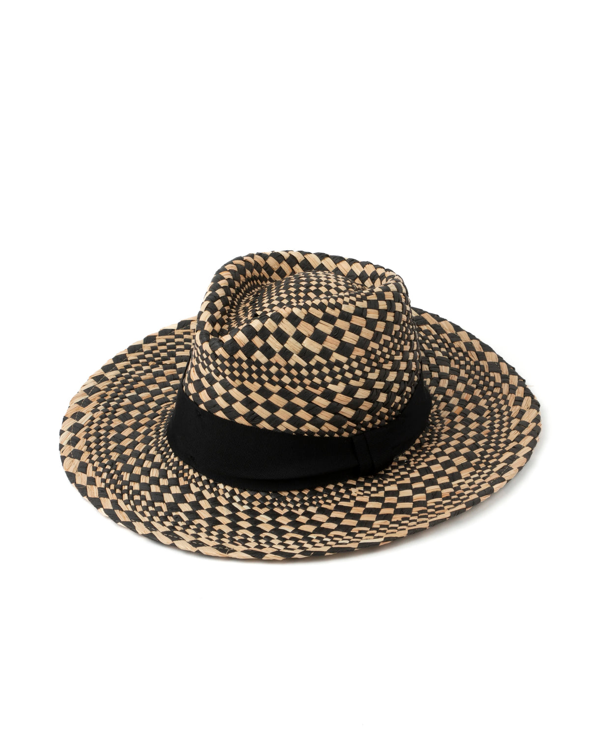 Straw Hat Diamond Check Black