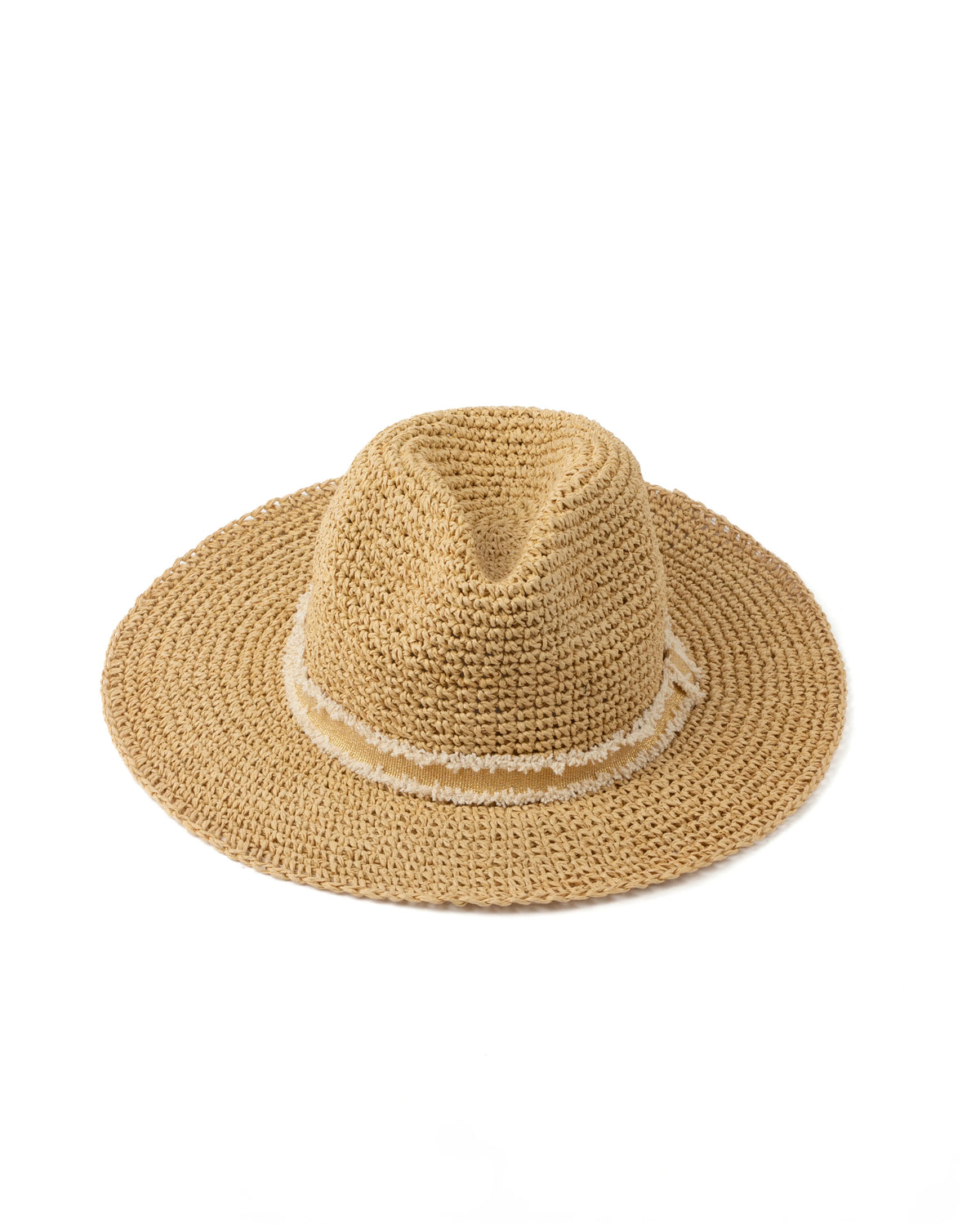 Straw Hat Natural Gold Band