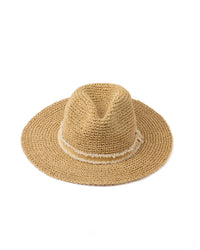 Straw Hat Natural Gold Band