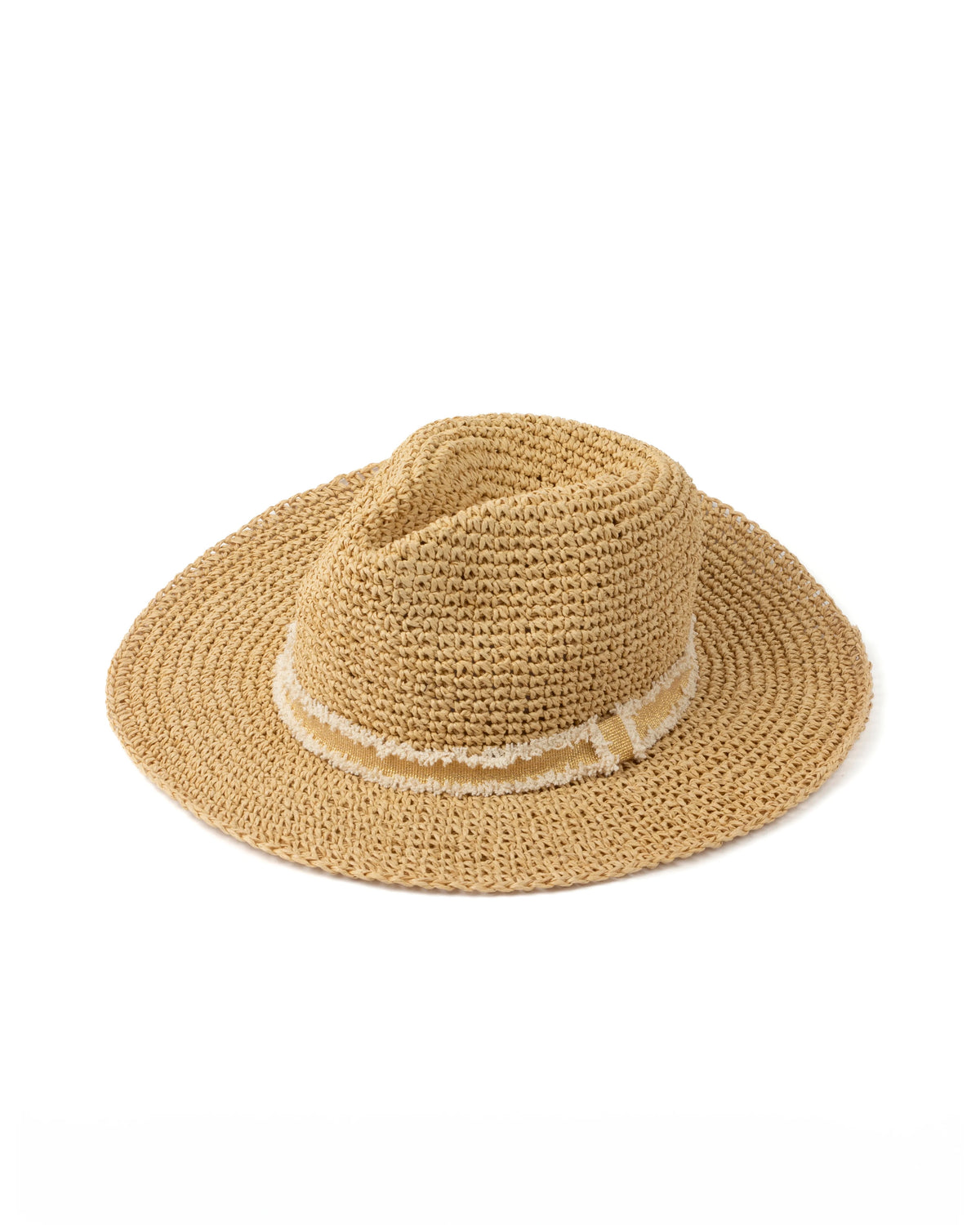 Straw Hat Natural Gold Band