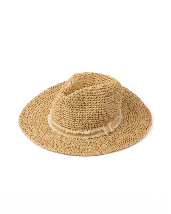 Straw Hat Natural Gold Band