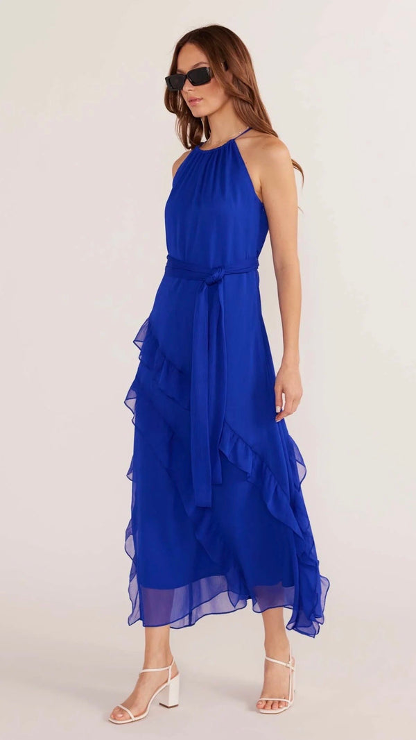 Merina Frill Maxi Dress Saphire Blue