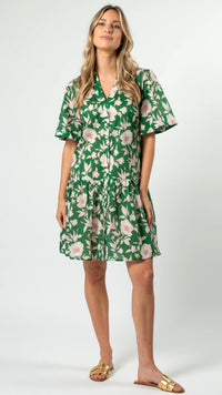 Lena Dress Vintage Green Floral