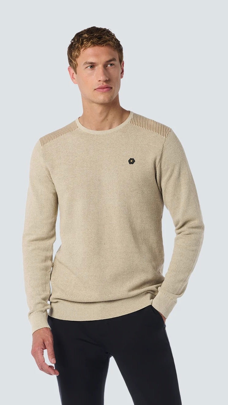 No Excess Pullover Crewneck 2 Coloured Jacquard Cement