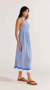 Azure Shirred Sundress