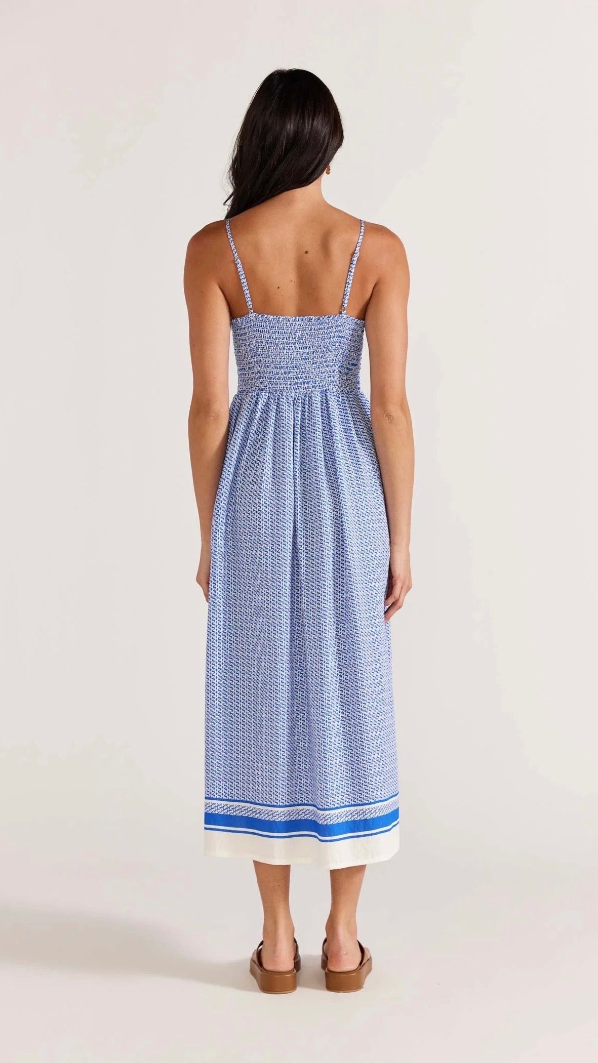 Azure Shirred Sundress