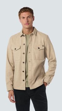 No Excess Overshirt Button Closure Melange Khaki