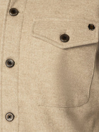 No Excess Overshirt Button Closure Melange Khaki