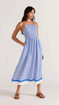 Azure Shirred Sundress