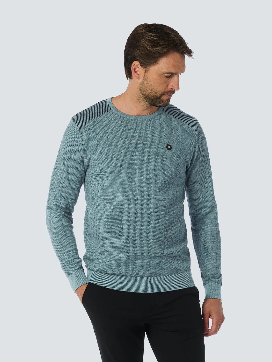 No Excess Pullover Crewneck 2 Coloured Jacquard Cloud