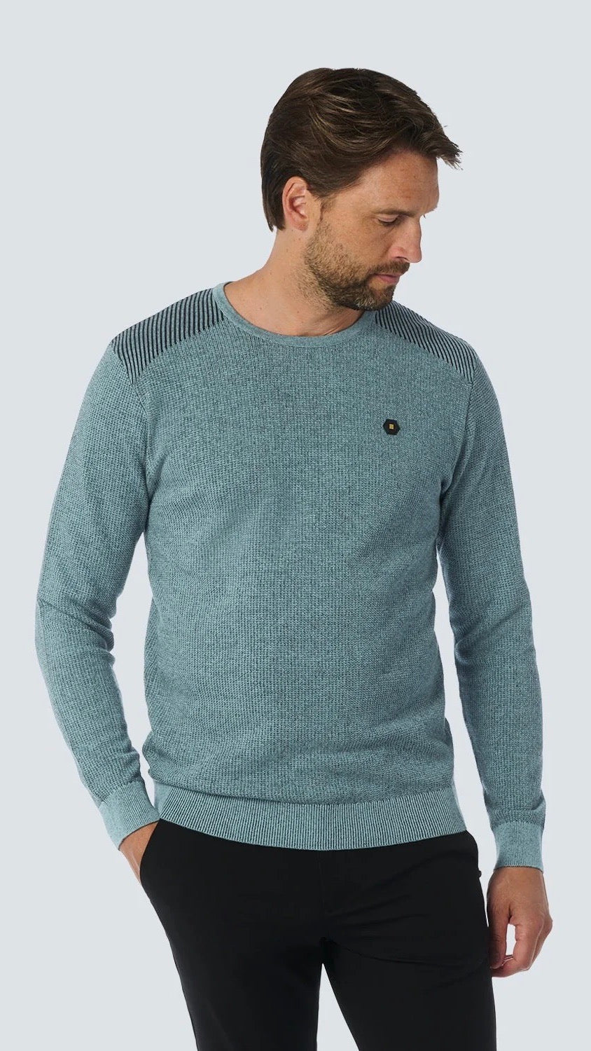 No Excess Pullover Crewneck 2 Coloured Jacquard Cloud