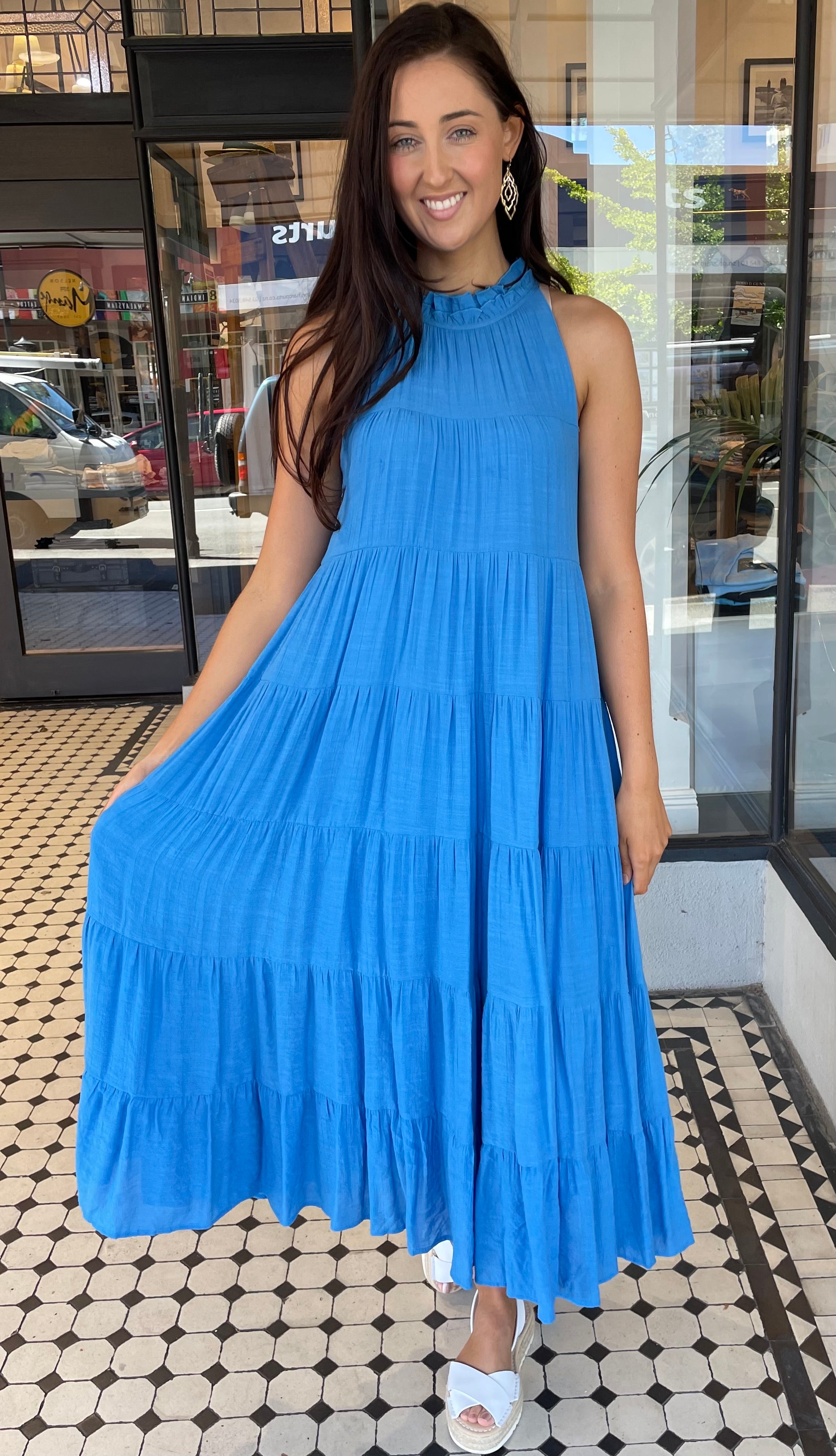 Aqua blue clearance maxi dress