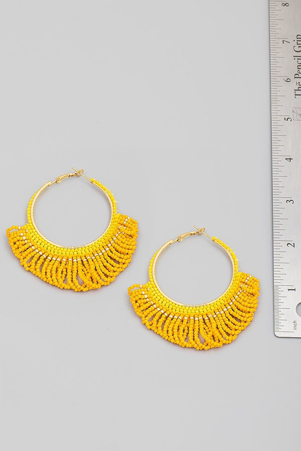 FME256 Beaded Hoop Yellow